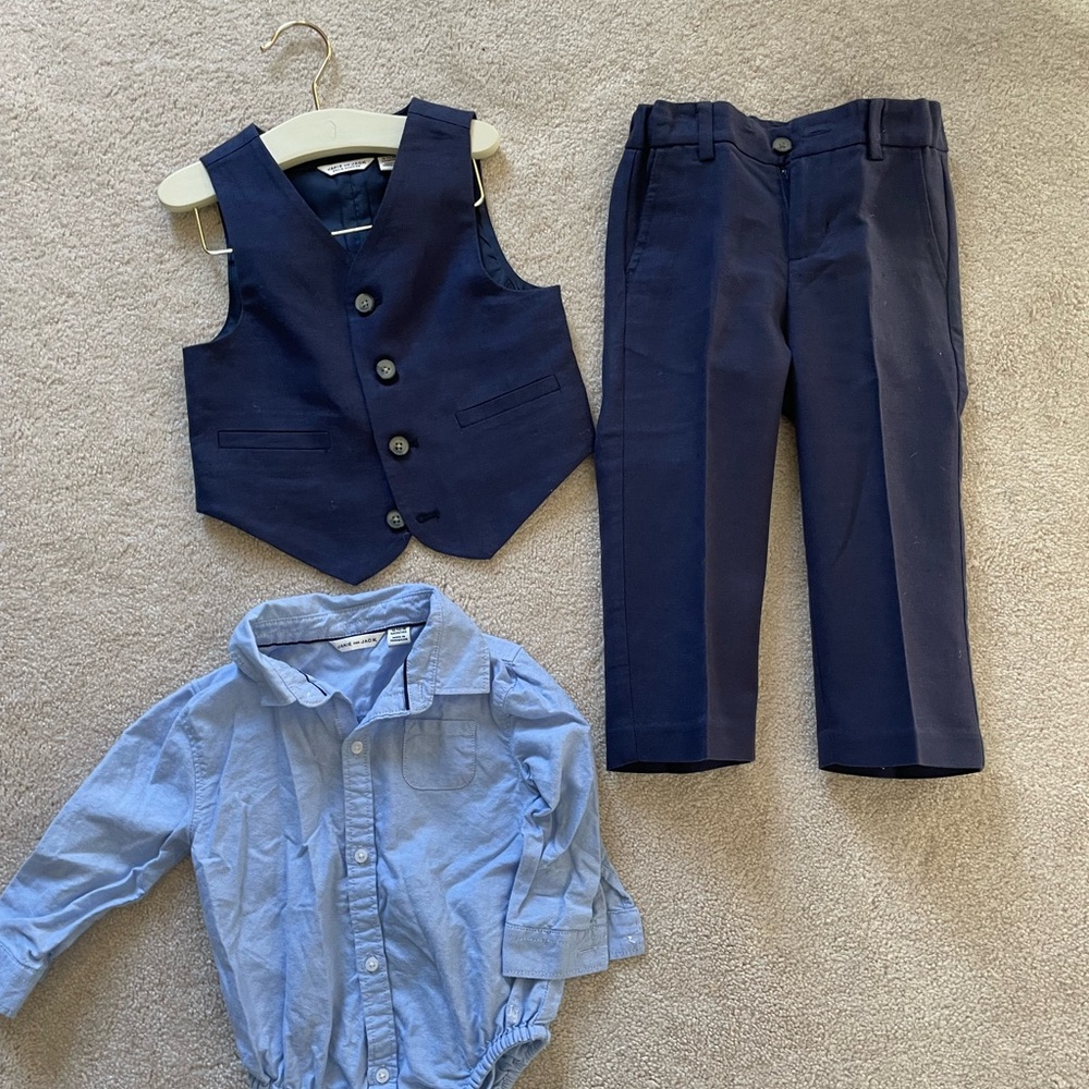 Janie and Jack Classic Navy and Sky Blue Set